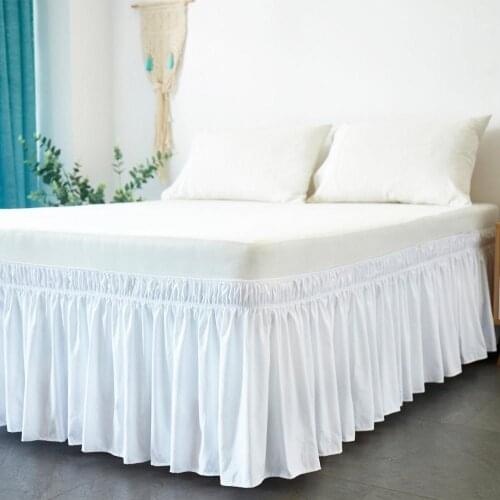 35 Bed Skirt Wrap Around Elastic Bed Shirts Without Bed Surface Twin /Full/ Queen/ King Size 38cm Height for Home Decor White