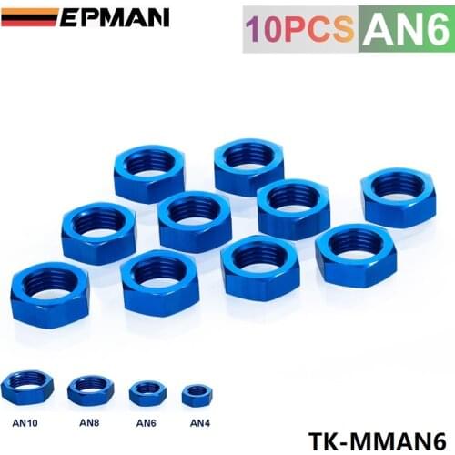 6AN AN6 AN-6 9/16"-18 BULKHEAD BLUE ALUMINUM FINISH NUT SEAL LOCKING FITTING TK-MMAN6