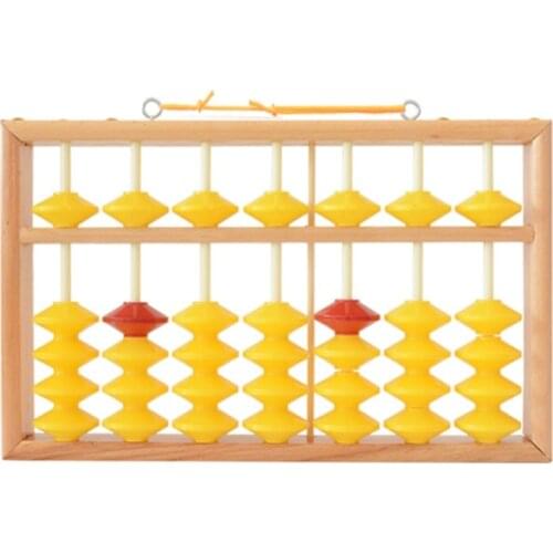 7 Column Non-Slip Hanging Wooden Abacus Chinese Soroban Educational Tool Mathmet