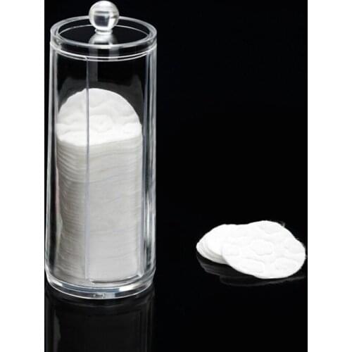 Acrylic Makeup Organizer Clear Acrylic Box Makeup Facial Cotton Round Organizer Cotton Pad Holder