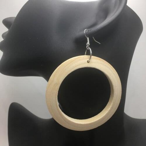 Free Shipping! Unfinished Natural Wood Round Wooden Earrings