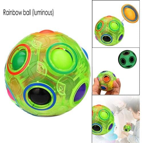 Decompression Ball Luminous Stress Relief Magic Cube Finger Practice Plaything for Children