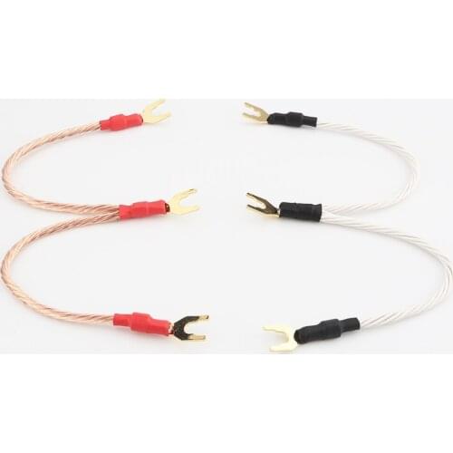 Audiocrast 8TC 2pices twist High Purity Hifi Speaker Jumper cable bridge cable 1spade to 2spade Speakers JUMPER-LINKS Cables
