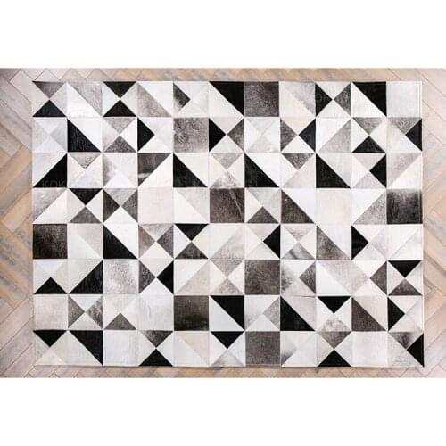 Fashionable art carpet 100% natural genuine cowhide leather furs rug