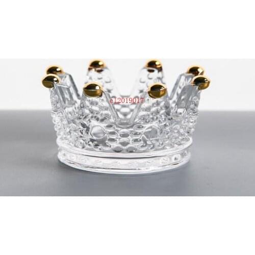 Creative trace gold ashtray lady household crown handicraft candlestick lipstick makeup collection