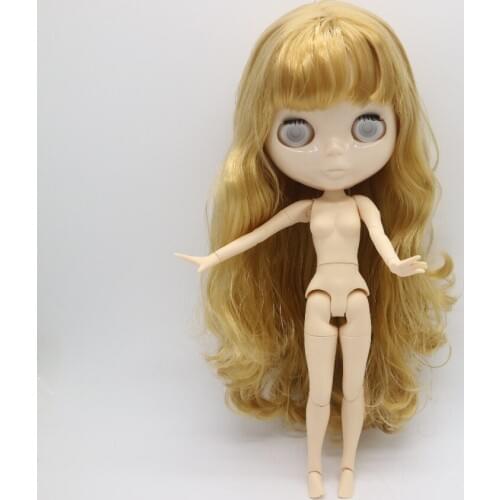 Without eyes chips joint body Nude blyth doll for DIY blond hair 05