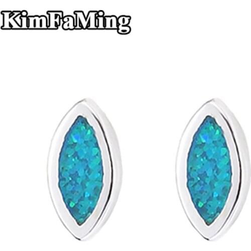 Small Silver Marquise Shape Stud Earrings Jewelry for Young Girls OPST022