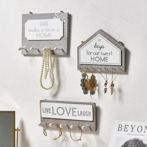 Minimalist Wood Key Holder Wall Holder Wall Organizer Rectangle Shape House Key Rack Hooks Coat Hanger Home Decoration Coat Hook