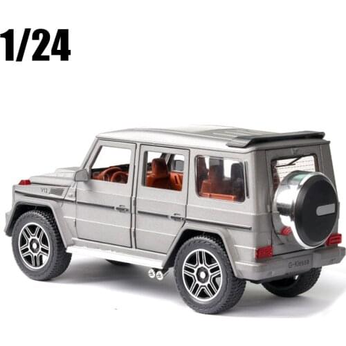 High Simulation 1:24 G63 Alloy Car Model Metal Diecast Toy Vehicle Sound Light Pull Back Car For Kids Gift Toys
