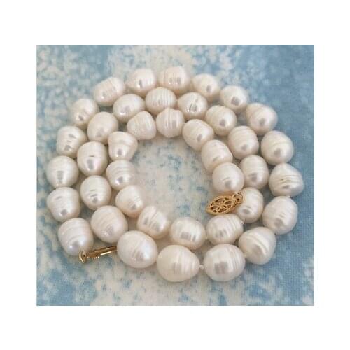 Fashion new elegant 12-13mm south sea white baroque pearl necklace 18inch