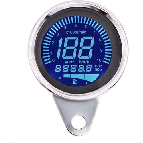 Motorcycle Odometer Delicate Universal 12V Durable Motorcycle Oil Gauge Speedometer LCD Tachometer Instrument
