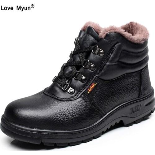 New Men Winter Boots Snow Boots for Men Ankle Boots Warm with Plush&Fur Work Safety Men Shoes ghj9