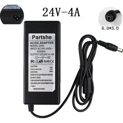 New 24V 4A 6.0*3.0 AC/DC Adapter For Zebra ZP550 ZP450 GX420d GK420d GK420t GX420t GX430T GT800 GT810 Thermal Label Printer