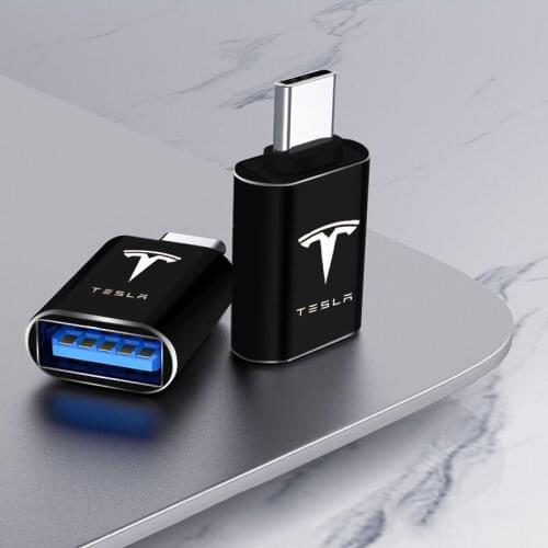 1pcs Type-C Turn USB Adapter Charge Interface Converter For Teslas Model 3 2021 S X Y Style Roadster Invader Coil Mod WYE K80