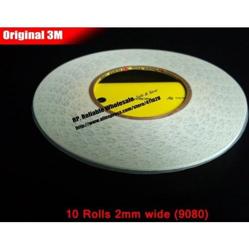 Promotion! 10 Rolls 2mm wide, 50 meters/roll, High-Temperature Resist Belt, Double Sided Adhesive, Bond for Phone Bezel, LCD