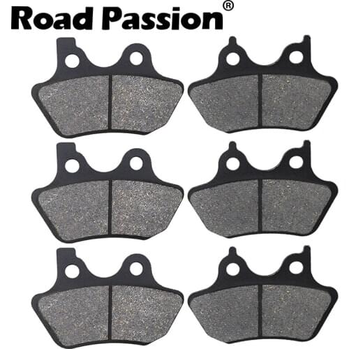 Road Passion Motorcycle Front & Rear Brake Pads For HARLEY FLHRi FLHR FLHRCi FLHT FLHTi FLTR FLTR-i FLHTCU-I 2000 2001 2002-2007