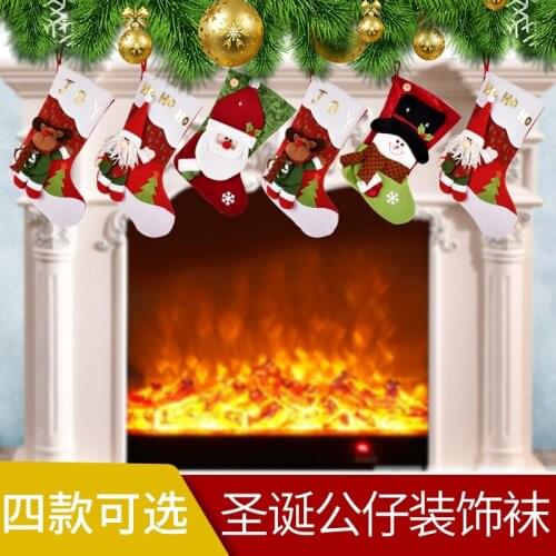 Christmas decorations Elderly snowman Elk Christmas socks shopping mall window fireplace decoration gift bag pendant