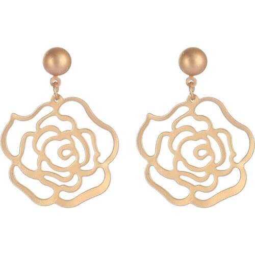 Fashion Statement Earrings 2020 Big Geometric Flower Earrings For Women Hanging Dangle Earring Drop Earing Modern Female Jewelry