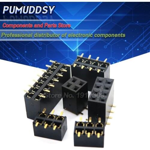 SMT 2.54mm Double Row Female Breakaway PCB Board Pin Header socket Connector Pinheader 2 * 2/3/4/6/10/12/16/20/40Pin For Arduino