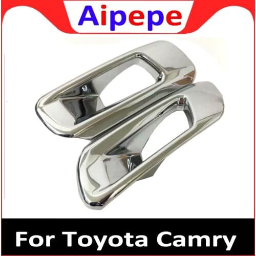 Car-styling For Toyota Camry 8th XV70 2018 Car Front Rear Fog Light Cover Trim Strip ABS Chrome Frame Lamps Strips Decoration