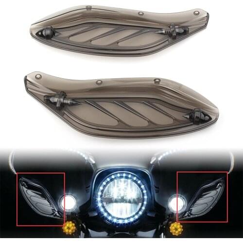 Tan Motorcycle Side Wing Windshield Air Deflector 2Pcs for Harley Davidson Touring FLHR FLHT CVO 1996-2013