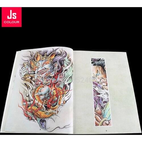 Tattoo Pattern Book A4 Japanese Style Stencil Ablum Flash Buddha Rose Flower Monkey King Design 60 Page Tattoo Supplies