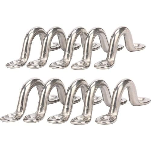 Pack of 10 Pad Eye, Eye Straps, Tie Down, Kayak Deck Loops, Tie Down Anchor Point, footmans loop FOR Kayak Canoe Rigging