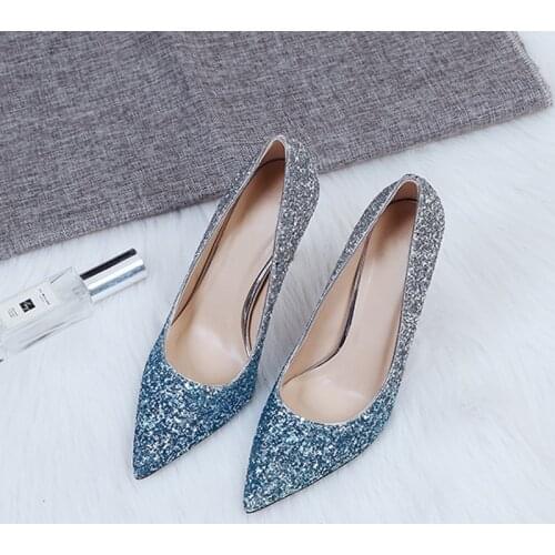 Rhinestone Woman Heels Sexy Crystal High Heels Bridal Wedding Shoes Ladies Pointed Classic Pumps Heels Women Shoes 6CM/8CM