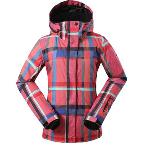 GSOU SNOW Winter Warm Womens Ski Suit Windproof Breathable Waterproof Single Double Board Ski Jacket For Lady Size XS-L