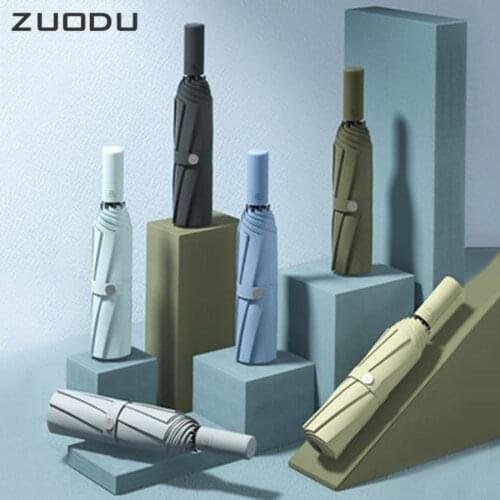 ZUODU Automatic Umbrella Men Windproof Rain Sun Uv Protection Umbrella Gentleman Large Folding Umbrella Retro Corporation G5B