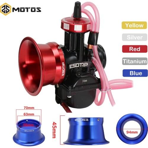 ZS MOTOS 63mm Modified Carburetor Air Filter Cup For Keihin PWK34 36 38 40 42mm Motorcycle Carburetor Wind Cup Color Horn Cup