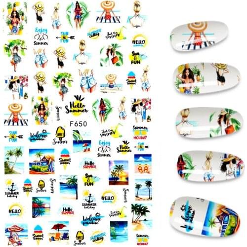 1 Sheet 3D Nail Sticker Summer Graffiti Nail Decals Geometric lines Nail Art Decoration DIY Nails for All Manicures