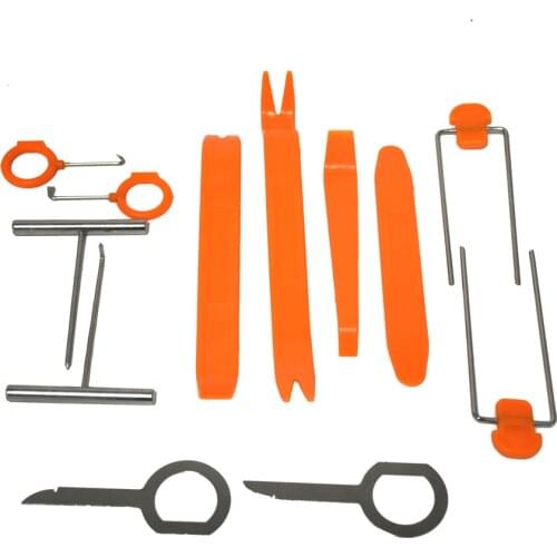 1 Set 12Pcs Plastic Car Radio Door Clip Panel Trim Dash Audio Removal Pry Tool Repairing
