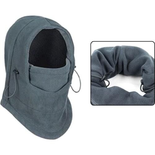 1Pc Winter Windproof Hiking Caps Men Solid Color Warm Thermal Fleece Ski Bike Motorcycle Neck Warmer Helmet Hat