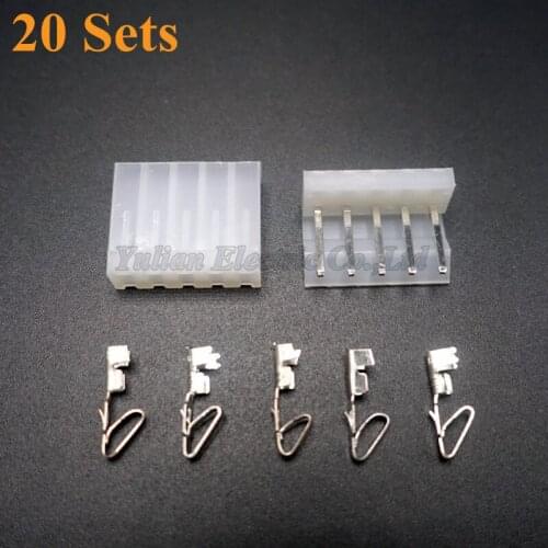 10/20 sets kit CH3.96 3.96mm 5 pin Female Wire with Male Connector plug A set include socket + plug + terminals
