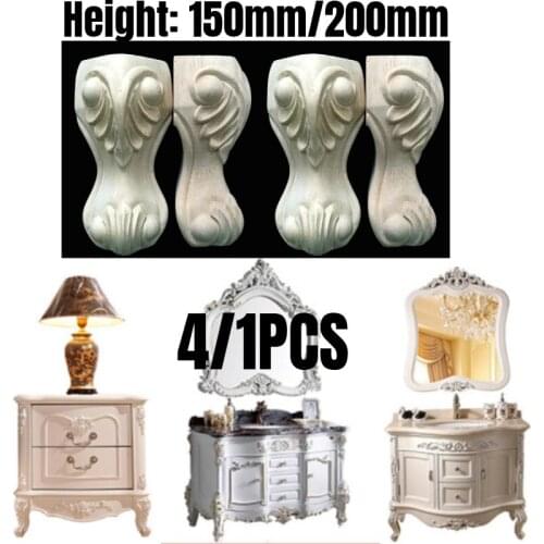 4/1PCS Solid Wood Furniture Legs Replacement Feet Support For Sofa Couch Chair Coffe Tea Table Cabinet TV Stands 150mm/200mm