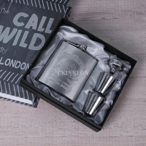 50Pcs/Lot Portable Stainless Steel 7oz Hip Flask Flagon Whiskey Wine Pot Bottle Gift