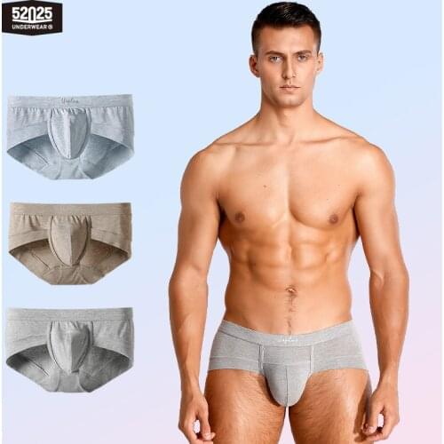 52025 Men Underwear Briefs 3-Pack Silky Modal Breathable Slip Men Soft Comfortable Eco-friendly Underwear Sexy Men Underwear