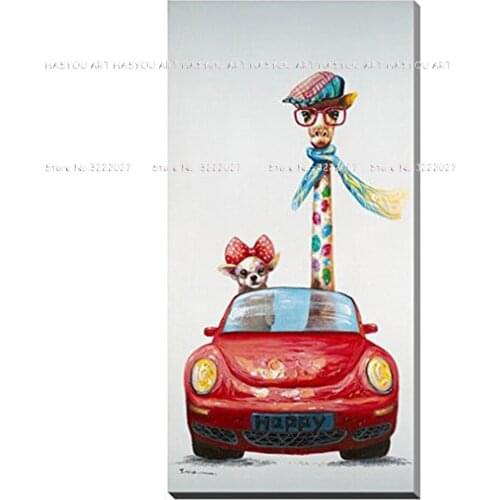 Abstract Painting Animals Canvas Painting Giraffe cows Art Canvas Poster hand painted Wall Pictures For Living Room Home Decor