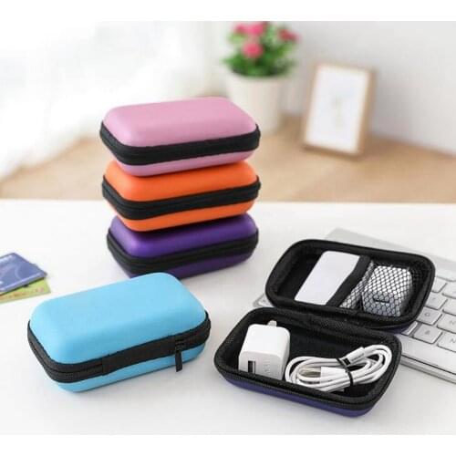 New Colorful Headphones Earphone Bag Cable Earbuds Storage Hard Case Travel Key Coin Bag SD Card Holder Box