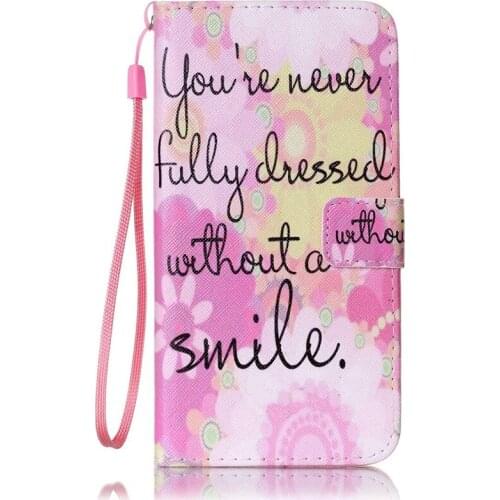 PU Leather Double Layer Protective Case with Magnetic Closure Wrist Strap for Apple iPhone 7 Plus-Pink Smile