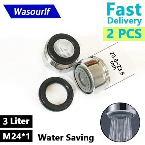 WASOURLF 2 PCS water saving faucet aerator M24 24mm male thread 3 Liter bubbler tap accessories free shipping welcome wholesale