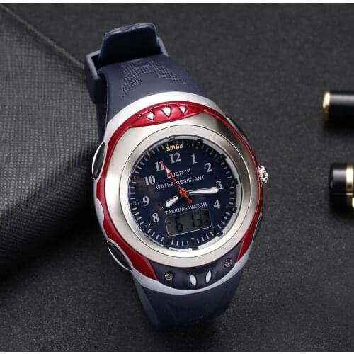 French Analog-Digital Dual Display Talking Wrist Watch w/Alarm for The Blind and Low Vision 787ZTF