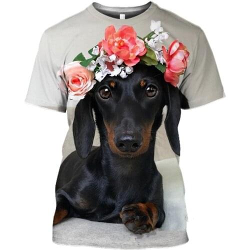3D T Shirt Print Tee Tops Oversized Women Cute Clothing Homme Short Sleeve Dachshund T-Shirt Teckel Shirts For Mens Dackel Dog