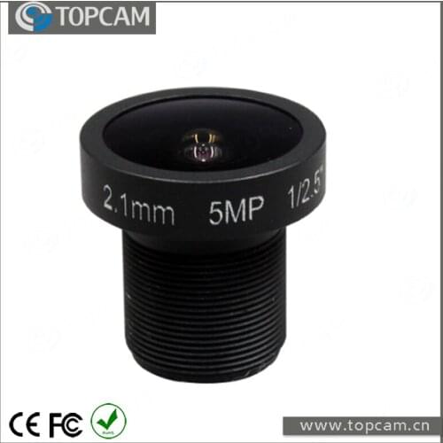 HD CCTV Lens 5 MP 2.1mm M12*0.5 Mount 1/2.5 F2.0 150 Degree for Surveillance IP Camera