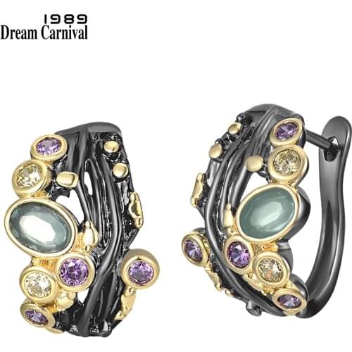 DreamCarnival 1989 Baroque New Hoop Earrings for Women Princess Crown Style Zirconia Stone Jewelry Anniversary Must Have WE4061