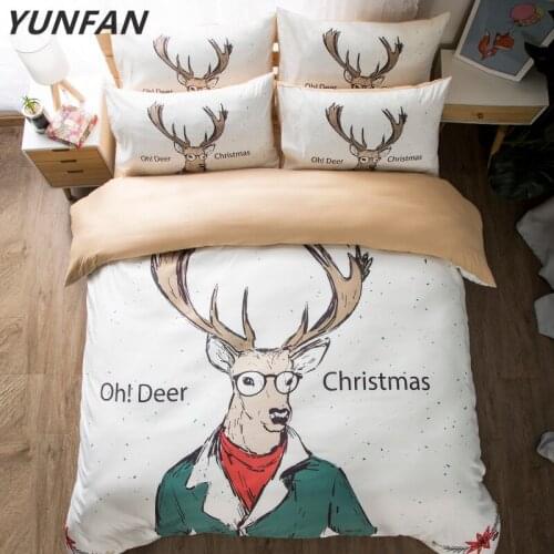 3D Elk Bedding Set twin Queen king fashion Moose Duvet Cover Animal Reindeer Bedspreads for Kids Deer bedclothes Bed Set 3pcs