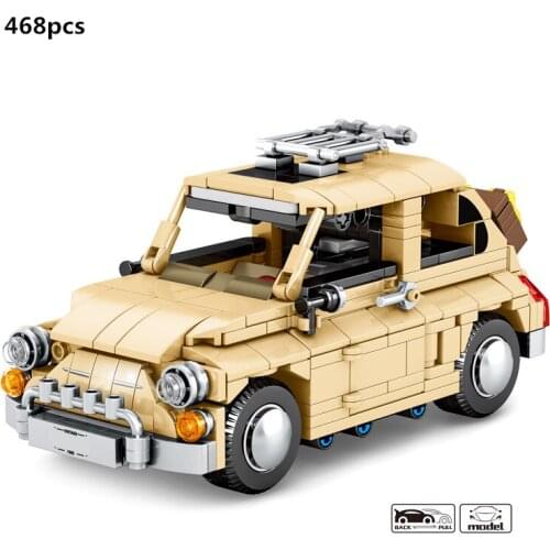 High-Tech Sports Fiated Nuova Car Building Blocks Sets Bricks Creator Expert Classic Vehicle Model Toys For Children Boys Gifts