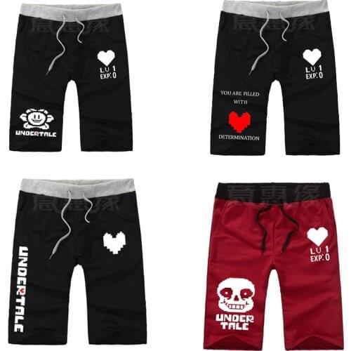 Anime undertale sans cosplay costume shorts cotton summer men pants