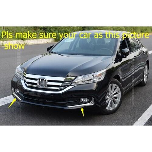 Lapetus Front Fog Lamp Lights Eyebrow Cover Trim 2 Pcs Accessories Exterior Fit For Honda Accord 2013 2014 2015 ABS
